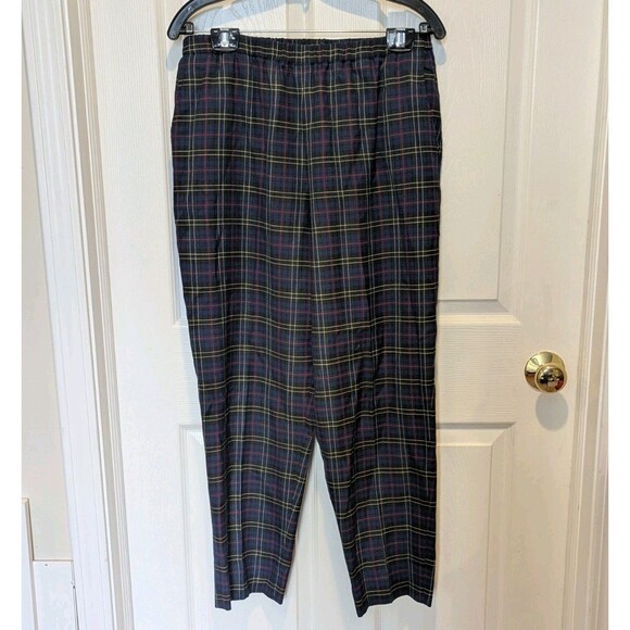 Leon Levin Pants - VTG Dark Academia‎ Tartan Plaid Tapered Pants Leon Levin Petite Size 12